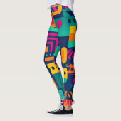 Abstracte neonkleuren en geometrische bohemen vorm leggings (Links)