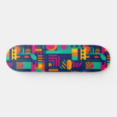 Abstracte neonkleuren en geometrische bohemen vorm persoonlijk skateboard (Horizontaal)