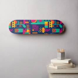 Abstracte neonkleuren en geometrische bohemen vorm persoonlijk skateboard