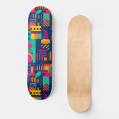 Abstracte neonkleuren en geometrische bohemen vorm persoonlijk skateboard (Voorkant)