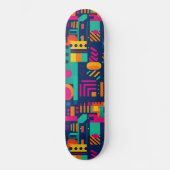 Abstracte neonkleuren en geometrische bohemen vorm persoonlijk skateboard (Voorkant)