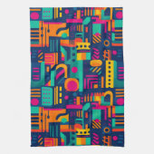 Abstracte neonkleuren en geometrische bohemen vorm theedoek (Verticaal)