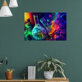 Abstracte neonkoeling in de kleurwetenschappen poster