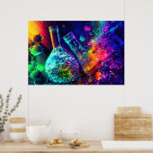 Abstracte neonkoeling in de kleurwetenschappen poster (Keuken)