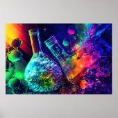 Abstracte neonkoeling in de kleurwetenschappen poster (Voorkant)