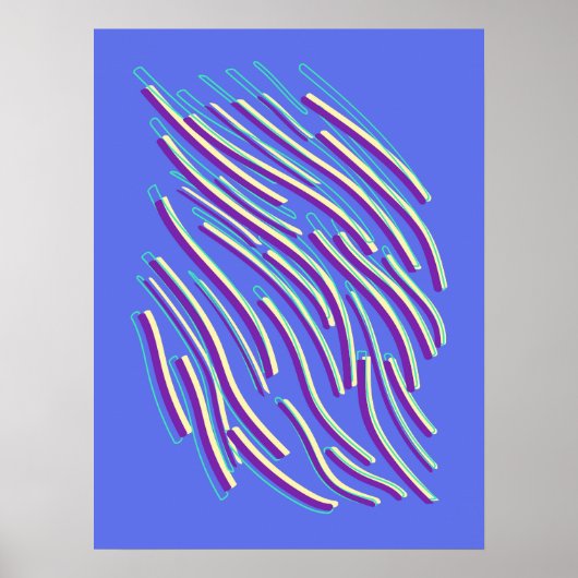 Abstracte neonlijnen poster (Voorkant)