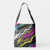 Abstracte neonstrepen crossbody tas (Achterkant)