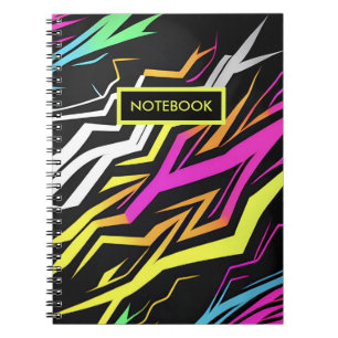 Abstracte neonstrepen notitieboek