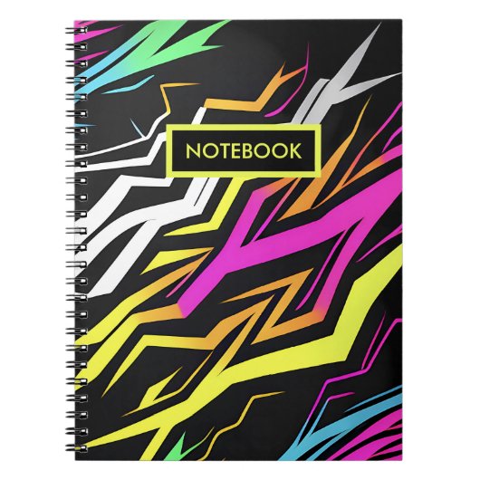 Abstracte neonstrepen notitieboek (Voorkant)