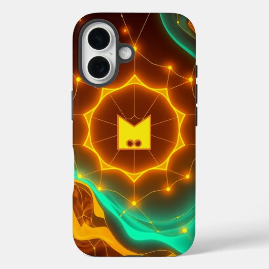 Abstracte netwerkgloed met levendige golven Case-Mate iPhone case (Achterkant)