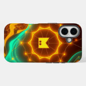 Abstracte netwerkgloed met levendige golven Case-Mate iPhone case (Achterkant (horizontaal))