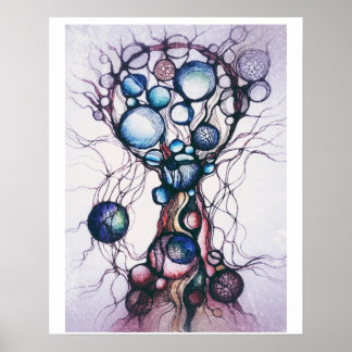 Abstracte Neurografische Kunst, Standaard Halfglan Poster