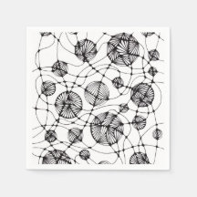 Abstracte neurografische lijnkunst zwart-wit papie