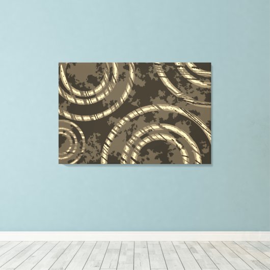 Abstracte Neutrale cirkels door tijd Canvas Afdruk (Insitu (Houten vloer))