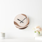 Abstracte Neutrale Golven Boho Aardtinten Ronde Klok (Huis)