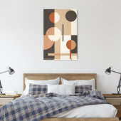 Abstracte neutrale tonen uit het midden van de eeu canvas afdruk (Insitu (Slaapkamer))