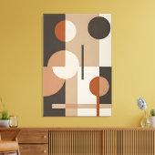 Abstracte neutrale tonen uit het midden van de eeu canvas afdruk (Insitu (Woonkamer))