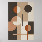 Abstracte neutrale tonen uit het midden van de eeu poster (Voorkant)