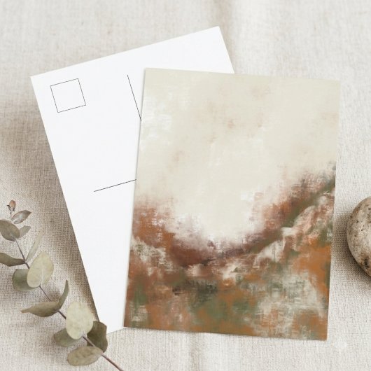 Abstracte neutrale toon gestructureerde kunst briefkaart