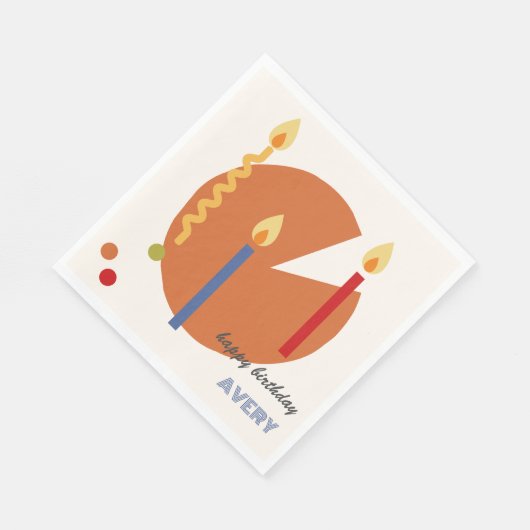 Abstracte neutrale verjaardagstaart met kaarsen Mo Servet (Hoek)