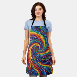 Abstracte Nevel Regenboog Wervelende Schort