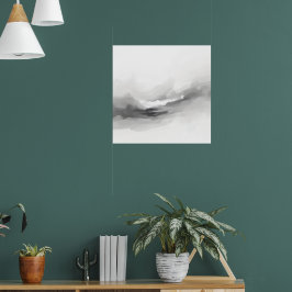 Abstracte Nevelige Landschapskunst Poster | Ethisc