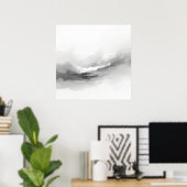 Abstracte Nevelige Landschapskunst Poster | Ethisc (Thuiskantoor)