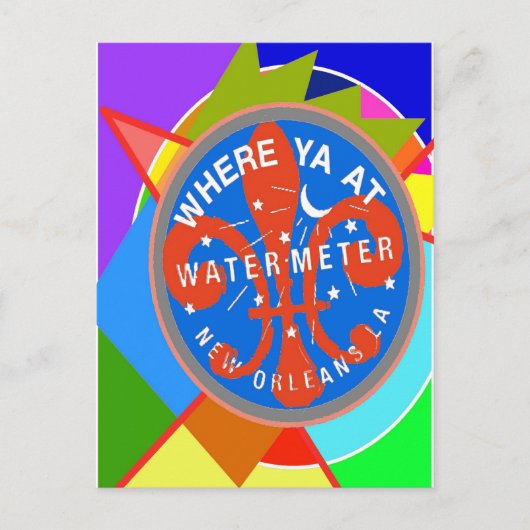 Abstracte New Orleans watermeter Briefkaart (Voorkant)