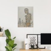 Abstracte New York City Impasto Figuur Poster (Thuiskantoor)