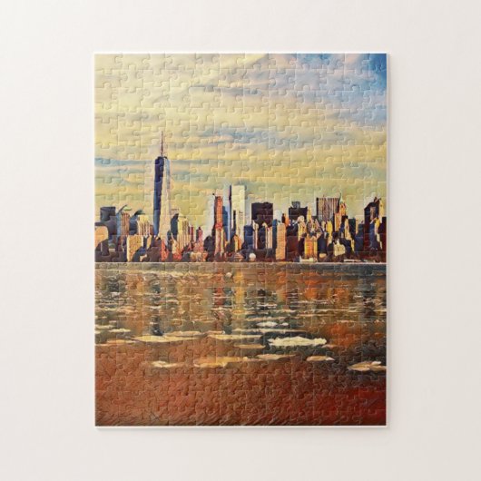 Abstracte New York Skyline Legpuzzel (Verticaal)
