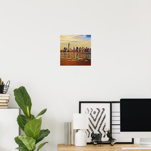 Abstracte New York Skyline Poster (Thuiskantoor)