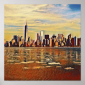 Abstracte New York Skyline Poster (Voorkant)