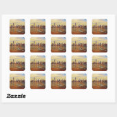 Abstracte New York Skyline Vierkante Sticker (Vel)