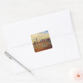 Abstracte New York Skyline Vierkante Sticker (Envelop)