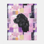 Abstracte Newfie Fleece Deken (Voorkant)