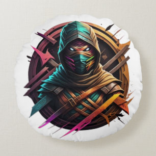 Abstracte Ninja Warrior Rond Kussen