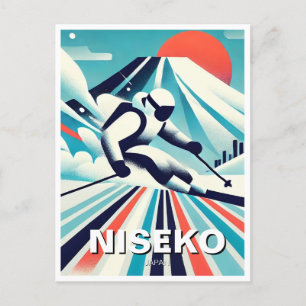 Abstracte Niseko Japan Hokkaido Skier Skiën Briefkaart