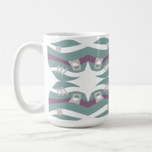 Abstracte Noah's Ark Dusty Seagrass Ecru Aubergine Koffiemok