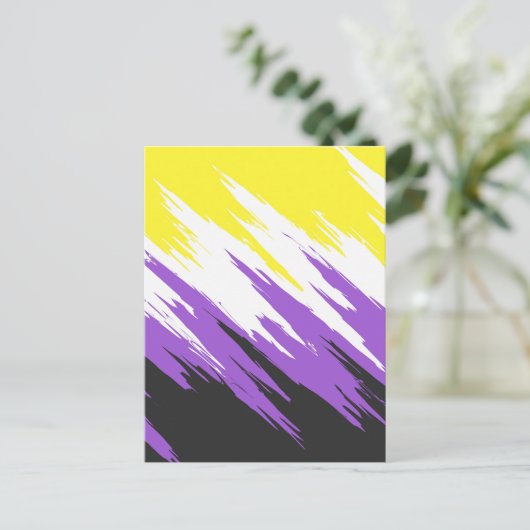 Abstracte Nonbinary Pride Vlag Briefkaart (Staand voorkant)