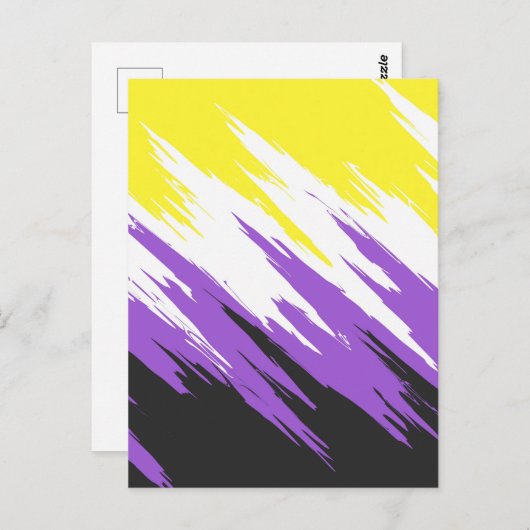 Abstracte Nonbinary Pride Vlag Briefkaart (Voorkant / Achterkant)