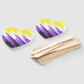 Abstracte Nonbinary Pride Vlag Handwaaier (Niet-gemonteerd)