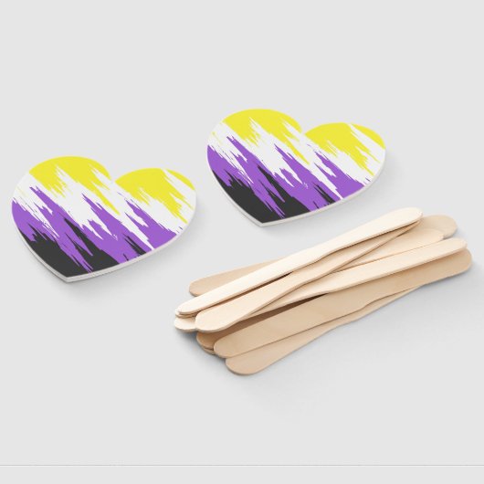 Abstracte Nonbinary Pride Vlag Handwaaier (Niet-gemonteerd)