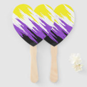 Abstracte Nonbinary Pride Vlag Handwaaier (Voorkant en achterkant)