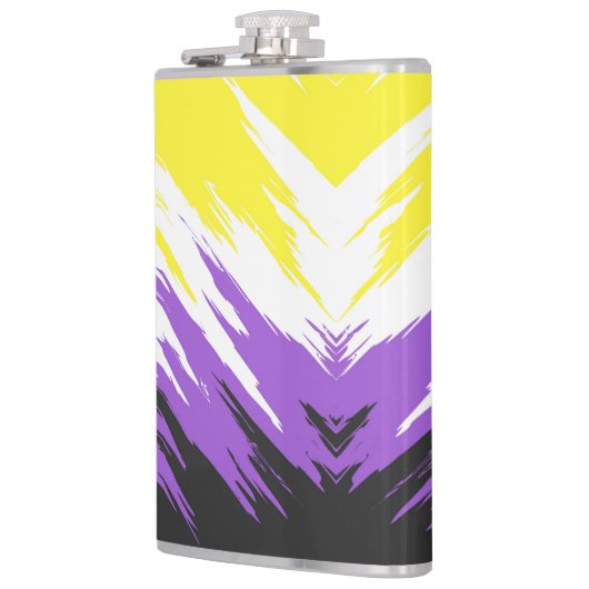 Abstracte Nonbinary Pride Vlag Heupfles (Links)