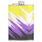Abstracte Nonbinary Pride Vlag Heupfles (Voorkant)