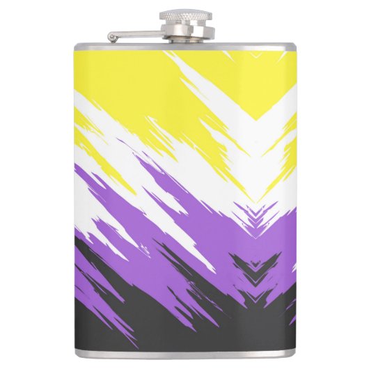 Abstracte Nonbinary Pride Vlag Heupfles (Voorkant)
