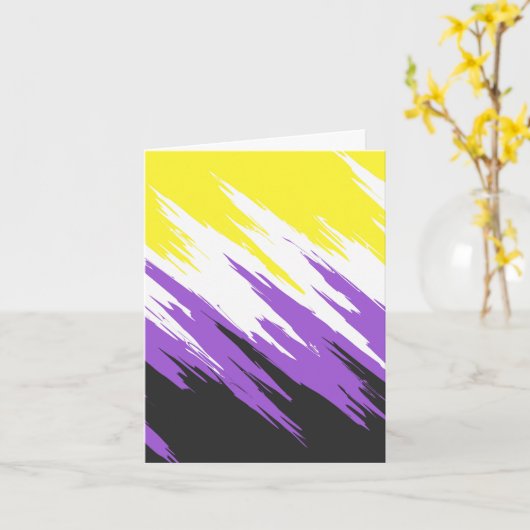 Abstracte Nonbinary Pride Vlag Kaart (Gele Bloem)
