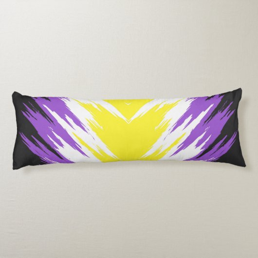 Abstracte Nonbinary Pride Vlag Lichaamskussen (Achterkant)