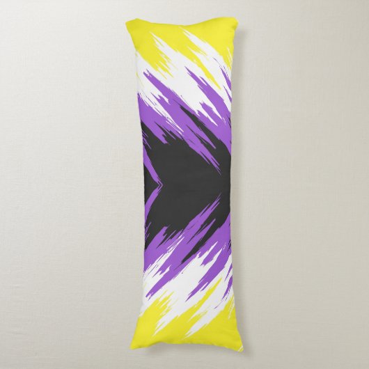 Abstracte Nonbinary Pride Vlag Lichaamskussen (Voorkant Verticaal)