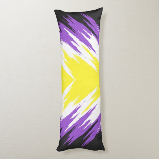 Abstracte Nonbinary Pride Vlag Lichaamskussen (Achterkant (Verticaal))
